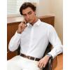 Alimens & Gentle Men’s Dress Shirt Long Sleeve Wrinkle Free Stretch Soft Business Casual Button Down Shirts(White)
