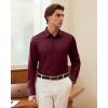 Alimens & Gentle Men’s Dress Shirt Long Sleeve Wrinkle Free Stretch Soft Business Casual Button Down Shirts(Wine Red)