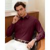 Alimens & Gentle Men’s Dress Shirt Long Sleeve Wrinkle Free Stretch Soft Business Casual Button Down Shirts(Wine Red)
