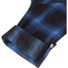 Alimens & Gentle Womens Flannel Shirt Long Sleeve Plaid Shacket Soft Casual Collared Loose Button Down Roll Up Blouses Tops(Navy Black)