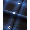 Alimens & Gentle Womens Flannel Shirt Long Sleeve Plaid Shacket Soft Casual Collared Loose Button Down Roll Up Blouses Tops(Navy Black)