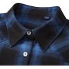 Alimens & Gentle Womens Flannel Shirt Long Sleeve Plaid Shacket Soft Casual Collared Loose Button Down Roll Up Blouses Tops(Navy Black)