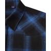 Alimens & Gentle Womens Flannel Shirt Long Sleeve Plaid Shacket Soft Casual Collared Loose Button Down Roll Up Blouses Tops(Navy Black)