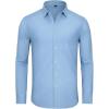Alimens & Gentle 4 Way Stretch Mens Button Down Shirts Plaid Dress Shirt Wrinkle Free Long Sleeve Gingham Shirts(01-blue Plaid)