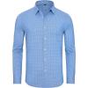 Alimens & Gentle 4 Way Stretch Mens Button Down Shirts Plaid Dress Shirt Wrinkle Free Long Sleeve Gingham Shirts(02-blue Plaid)