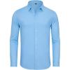 Alimens & Gentle 4 Way Stretch Mens Button Down Shirts Plaid Dress Shirt Wrinkle Free Long Sleeve Gingham Shirts(03-blue Plaid)