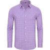 Alimens & Gentle 4 Way Stretch Mens Button Down Shirts Plaid Dress Shirt Wrinkle Free Long Sleeve Gingham Shirts(Purple Plaid)