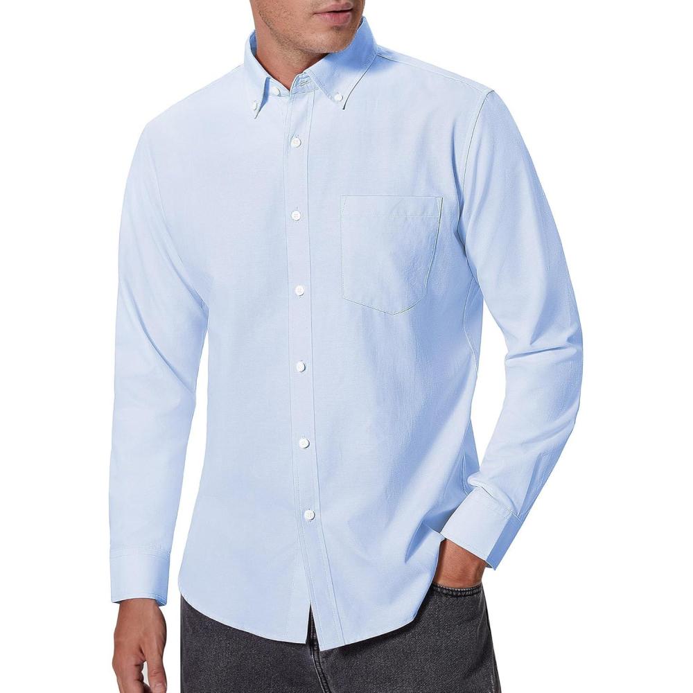 imageAlimens amp Gentle Mens Oxford Shirts Regular Fit Button Down Shirt Business Casual Shirts Long Sleeve Dress Shirt