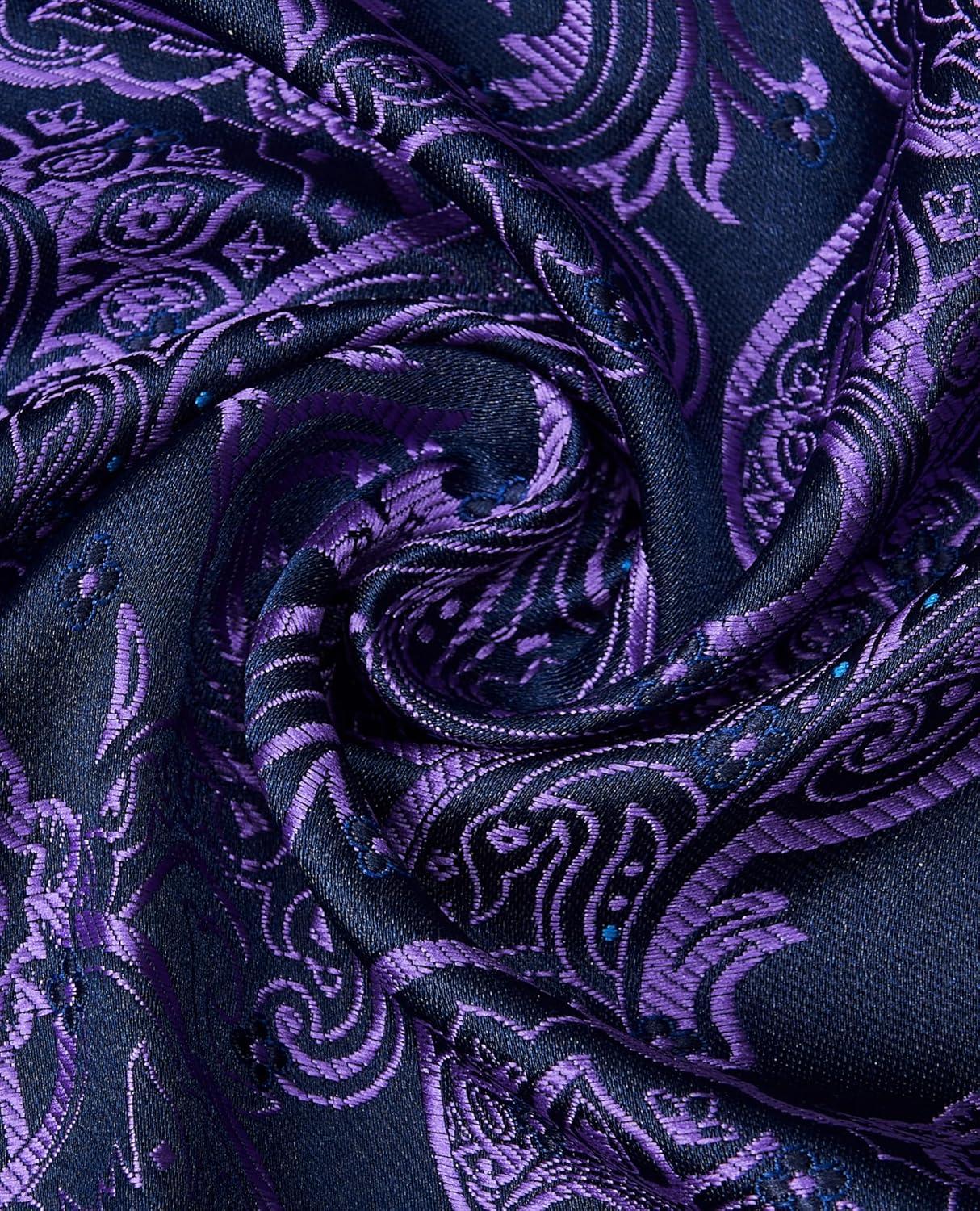 imageAlimens amp Gentle Mens Paisley Shirts Dress Shirt for Men Western Cowboy Shirt Long Sleeve Button Down Shirt Wedding PartyPurple
