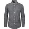 Alimens & Gentle Mens Dress Shirts Long Sleeve Lightweight Gingham Shirts Regular Fit Business Casual Plaid Shirt with Pocket(Black White Plaid)
