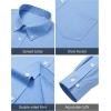 Alimens & Gentle Mens Dress Shirts Long Sleeve Lightweight Gingham Shirts Regular Fit Business Casual Plaid Shirt with Pocket(Blue White plaid)