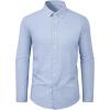 Alimens & Gentle Mens Dress Shirts Long Sleeve Lightweight Gingham Shirts Regular Fit Business Casual Plaid Shirt with Pocket(Navy Blue Gingham)