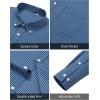 Alimens & Gentle Mens Dress Shirts Long Sleeve Lightweight Gingham Shirts Regular Fit Business Casual Plaid Shirt with Pocket(Navy White Plaid)