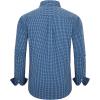Alimens & Gentle Mens Dress Shirts Long Sleeve Lightweight Gingham Shirts Regular Fit Business Casual Plaid Shirt with Pocket(Navy White Plaid)
