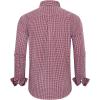 Alimens & Gentle Mens Dress Shirts Long Sleeve Lightweight Gingham Shirts Regular Fit Business Casual Plaid Shirt with Pocket(Red Black plaid)