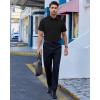 Alimens & Gentle Mens Dress Shirts Short Sleeve Wrinkle Free Stretch Regular Fit Formal Casual Button Down Shirt with Pocket(Black)