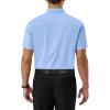 Alimens & Gentle Mens Dress Shirts Short Sleeve Wrinkle Free Stretch Regular Fit Formal Casual Button Down Shirt with Pocket(Blue)