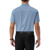 Alimens & Gentle Mens Dress Shirts Short Sleeve Wrinkle Free Stretch Regular Fit Formal Casual Button Down Shirt with Pocket(Blue Tempest)