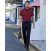 Alimens & Gentle Mens Dress Shirts Short Sleeve Wrinkle Free Stretch Regular Fit Formal Casual Button Down Shirt with Pocket(Burgundy)