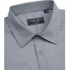 Alimens & Gentle Mens Dress Shirts Short Sleeve Wrinkle Free Stretch Regular Fit Formal Casual Button Down Shirt with Pocket(Cool Grey)
