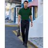 Alimens & Gentle Mens Dress Shirts Short Sleeve Wrinkle Free Stretch Regular Fit Formal Casual Button Down Shirt with Pocket(Dark Green)