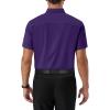 Alimens & Gentle Mens Dress Shirts Short Sleeve Wrinkle Free Stretch Regular Fit Formal Casual Button Down Shirt with Pocket(Grape Purple)
