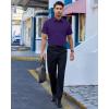 Alimens & Gentle Mens Dress Shirts Short Sleeve Wrinkle Free Stretch Regular Fit Formal Casual Button Down Shirt with Pocket(Grape Purple)