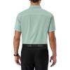 Alimens & Gentle Mens Dress Shirts Short Sleeve Wrinkle Free Stretch Regular Fit Formal Casual Button Down Shirt with Pocket(Green)