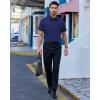 Alimens & Gentle Mens Dress Shirts Short Sleeve Wrinkle Free Stretch Regular Fit Formal Casual Button Down Shirt with Pocket(Navy Blue)