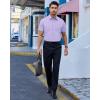 Alimens & Gentle Mens Dress Shirts Short Sleeve Wrinkle Free Stretch Regular Fit Formal Casual Button Down Shirt with Pocket(Purple)