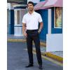 Alimens & Gentle Mens Dress Shirts Short Sleeve Wrinkle Free Stretch Regular Fit Formal Casual Button Down Shirt with Pocket(White)