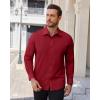 Alimens & Gentle Mens Dress Shirts Stretch Solid Wrinkle Free Button Down Shirt Business Wedding Casual Button Up Shirt(Burgundy)