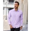Alimens & Gentle Mens Dress Shirts Stretch Solid Wrinkle Free Button Down Shirt Business Wedding Casual Button Up Shirt(Lavender)