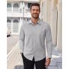 Alimens & Gentle Mens Dress Shirts Stretch Solid Wrinkle Free Button Down Shirt Business Wedding Casual Button Up Shirt(Light Grey)