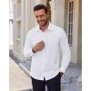 Alimens & Gentle Mens Dress Shirts Stretch Solid Wrinkle Free Button Down Shirt Business Wedding Casual Button Up Shirt(White)