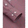Alimens & Gentle Mens Long Sleeve Button Down Shirts Stretch Regular Fit Dress Shirts Casual Work Gingham Shirts with Pocket(Red Black Plaid)