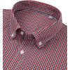 Alimens & Gentle Mens Long Sleeve Button Down Shirts Stretch Regular Fit Dress Shirts Casual Work Gingham Shirts with Pocket(Red Black Plaid)