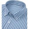 Alimens & Gentle Mens Long Sleeve Button Down Shirts Stretch Regular Fit Dress Shirts Casual Work Gingham Shirts with Pocket(Sky Blue Navy Plaid)