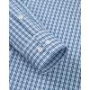 Alimens & Gentle Mens Long Sleeve Button Down Shirts Stretch Regular Fit Dress Shirts Casual Work Gingham Shirts with Pocket(Sky Blue Navy Plaid)
