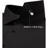 Alimens & Gentle Men’s Premium Dress Shirt – Silk Stain Shield Performence Wrinkle Free Button Down Shirts(Black)