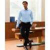Alimens & Gentle Men’s Premium Dress Shirt – Silk Stain Shield Performence Wrinkle Free Button Down Shirts(Blue)