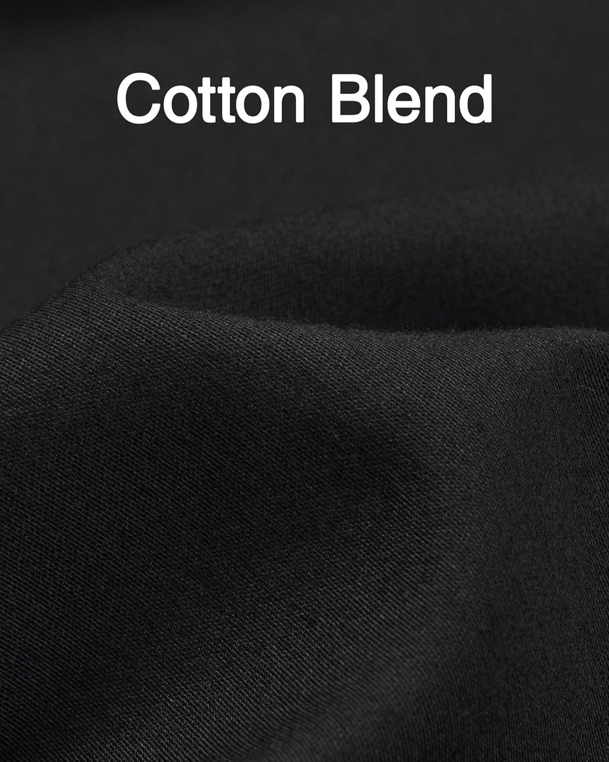 imageAlimens amp Gentle Mens Premium Dress Shirt Cotton Moisture Wicking Performence Wrinkle Free Button Down ShirtsBlack