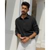 Alimens & Gentle Mens Dress Shirts Wrinkle Free Long Sleeve Stretch Button Down Shirt for Business Casual Wedding(Black)