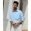 Alimens & Gentle Mens Dress Shirts Wrinkle Free Long Sleeve Stretch Button Down Shirt for Business Casual Wedding(Blue)