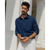 Alimens & Gentle Mens Dress Shirts Wrinkle Free Long Sleeve Stretch Button Down Shirt for Business Casual Wedding(Navy Blue)
