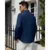 Alimens & Gentle Mens Dress Shirts Wrinkle Free Long Sleeve Stretch Button Down Shirt for Business Casual Wedding(Navy Blue)
