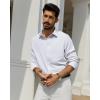 Alimens & Gentle Mens Dress Shirts Wrinkle Free Long Sleeve Stretch Button Down Shirt for Business Casual Wedding(White)