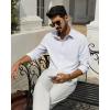 Alimens & Gentle Mens Dress Shirts Wrinkle Free Long Sleeve Stretch Button Down Shirt for Business Casual Wedding(White)