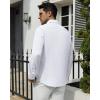 Alimens & Gentle Mens Dress Shirts Wrinkle Free Long Sleeve Stretch Button Down Shirt for Business Casual Wedding(White)