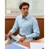 Alimens & Gentle Men’s Premium Dress Shirt – Silk Modal Performence Wrinkle Free Button Down Shirts(Blue)